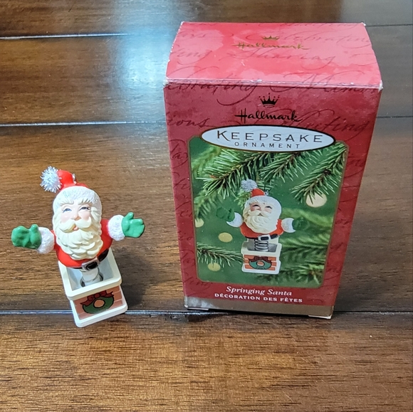 Hallmark Other - Vintage 2001 Hallmark Springing Santa Ornament